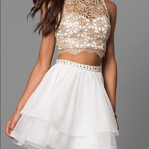 Ivory Champagne Two-Piece Short Party dress